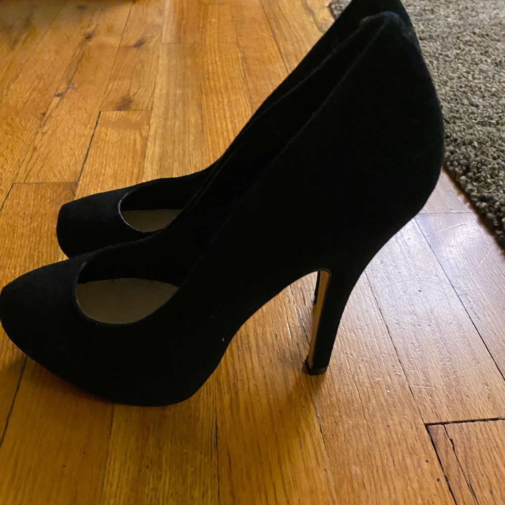 Steve Madden Black Suede Platform Heels